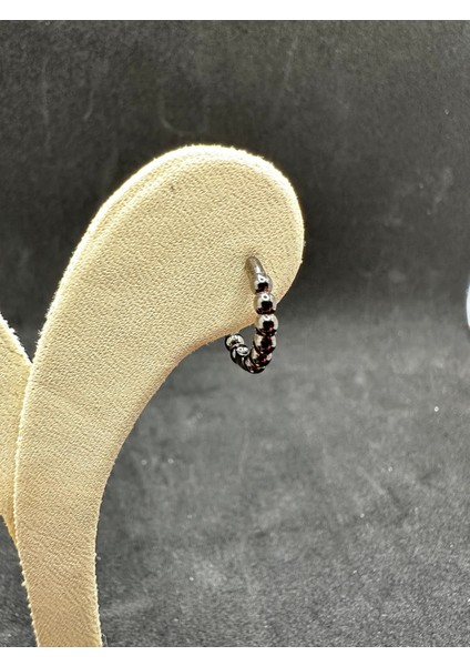 Ithal Yuvarlak Model Siyah Halka Gümüş Küpe fiyatları