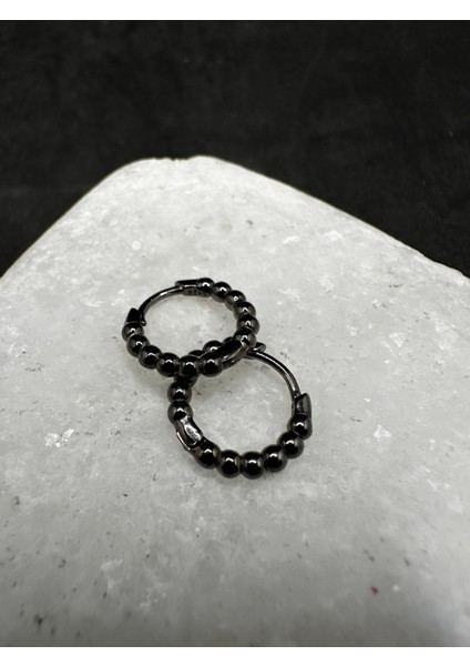 Ithal Yuvarlak Model Siyah Halka Gümüş Küpe fırsatları