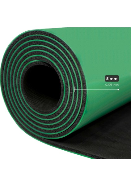 Çift Çizgi Tasarımlı 5mm Doğal Kauçuk Yoga Matı – Kaydırmaz Pilates Ve Egzersiz Matı