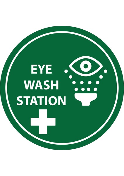 Eye Wash Station Uyarı Zemin Etiketi