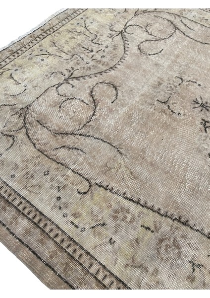 El Dokuma Vintage Salon Halısı 170 x 285 Krem Kahve Eskitme Halı fiyatları