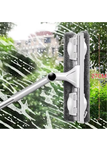 Mikrofiber Cam,ahşap,banyo,mutfak Temizlik Teleskopik Mop 2 Başlıklı Çekpas ve Bezli