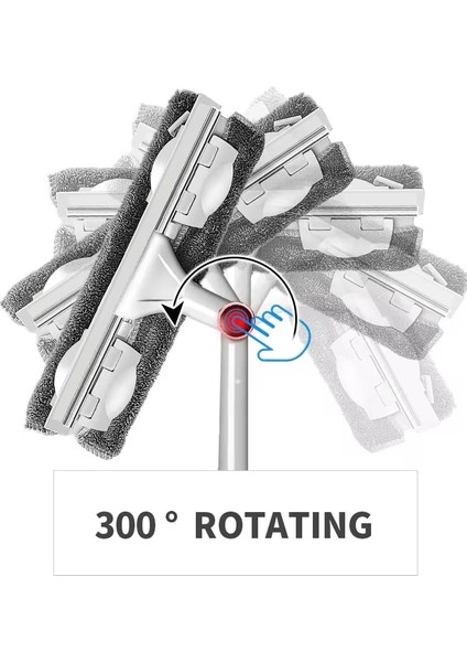 Mikrofiber Cam,ahşap,banyo,mutfak Temizlik Teleskopik Mop 2 Başlıklı Çekpas ve Bezli