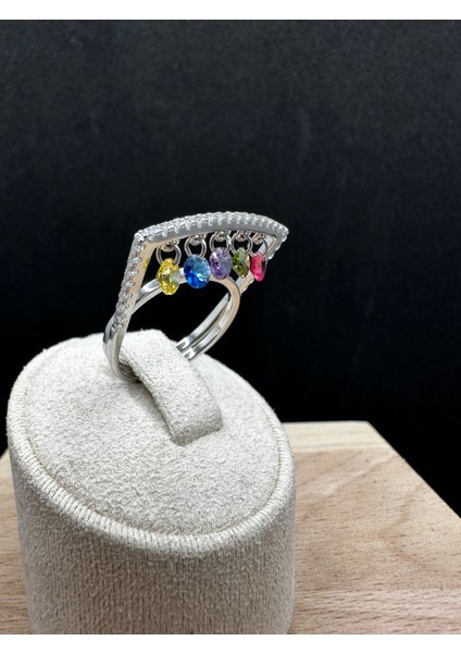 Ithal Rb Marka Muadili Mıx Taşlı Salsa Kadın Gümüş Yüzük modelleri