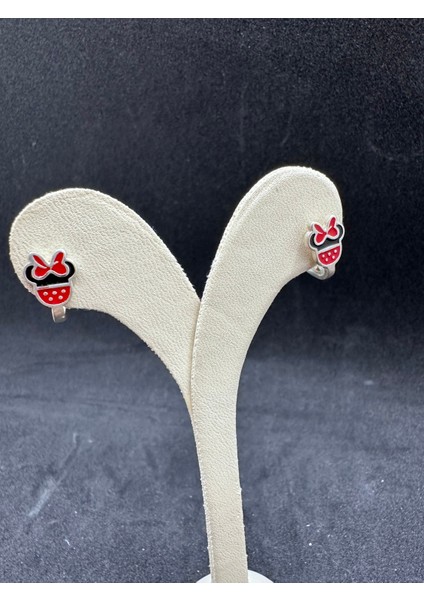 Fiyonklu Mıckey-Mını Mouse Çocuk Küpesi