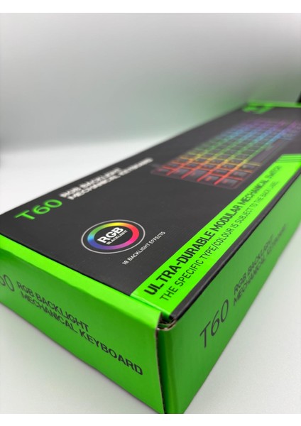 T60 Beyaz Renk Kırmızı Switch Rgb Mekanik Kablolu Driverli Oyuncu Klavyesi T60 Mini Türkçe Q Klavye modelleri