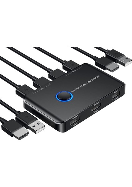 4642 4K HDMI Kvm Switch 2 Port USB 2 Pc Tek Kasa Klavye Mouse Kontrol Çoklayıcı