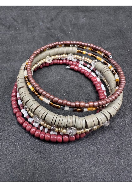 El Yapımı Çelik Helezon Bileklik Kahverengi