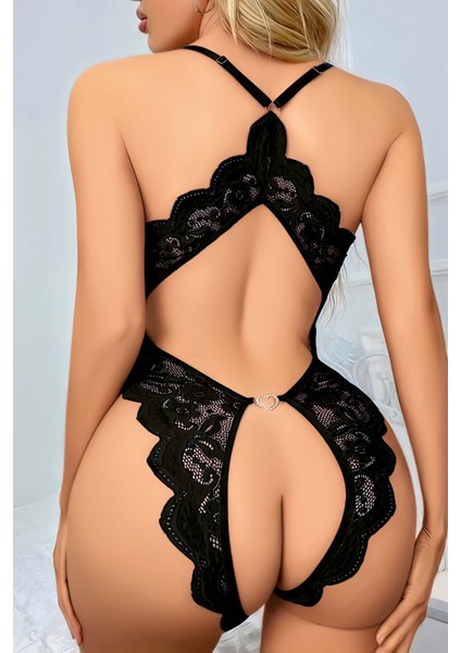 Siyah Özel Bölgesi Açık Dantel Body Jesica Bella E-0049 modelleri