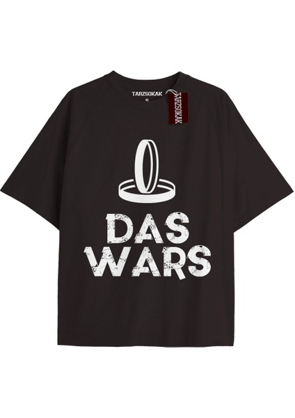Das Wars Oversize Yazılı Tshirt Siyah