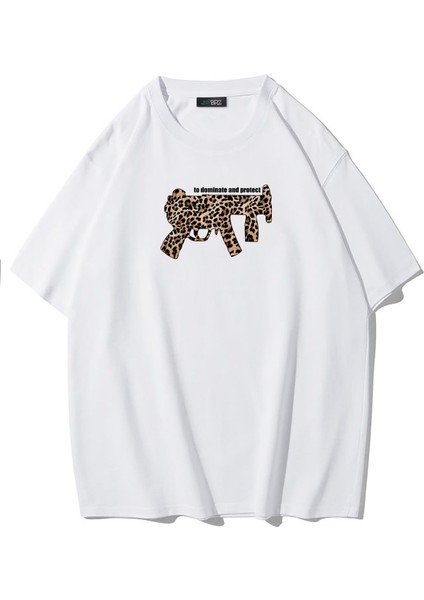 Dominate And Protect T-Shirt Beyaz
