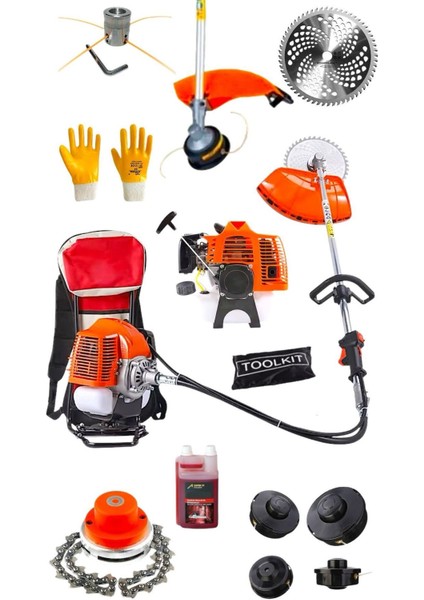 Sırt Tipi Benzinli Ot Çalı Tırpanı Çim Biçme Makinesi Tırpan Full Setli fiyatları