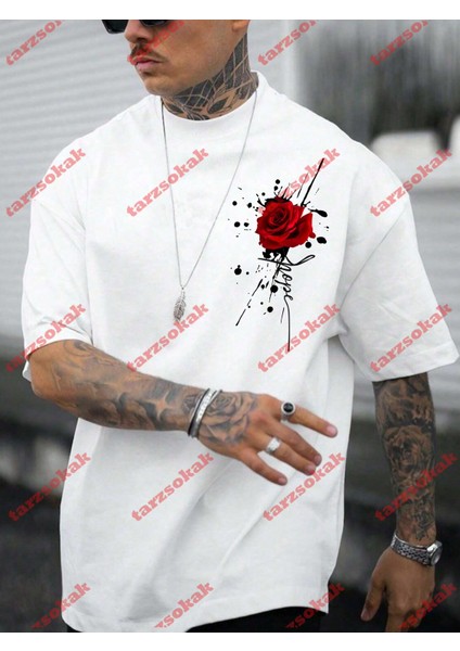 Tarzsokak Model 3922 Erkek Yazlık Yuvarlak Yaka Kısa Kollu Günlük Tişört, Yaz