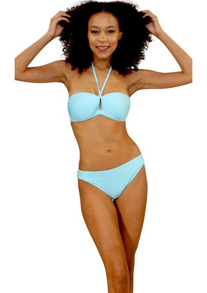 Straplez Boyundan Bağlı Içi Dolgusuz Kaplı Bikini Takımı fiyatları