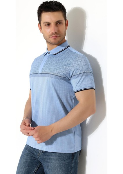 Fermuar Detaylı Desenli Pamuklu Polo Yaka T-Shirt fiyatları