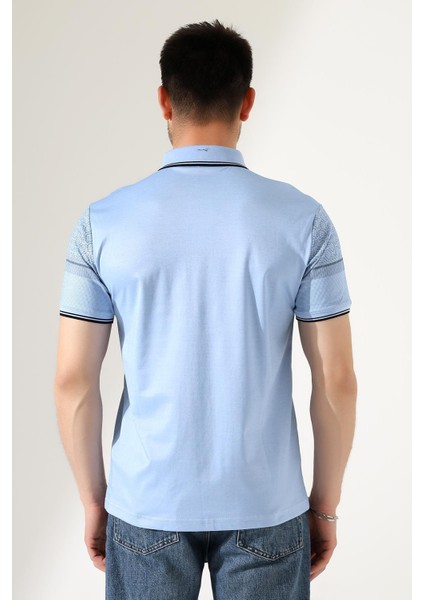 Fermuar Detaylı Desenli Pamuklu Polo Yaka T-Shirt modelleri
