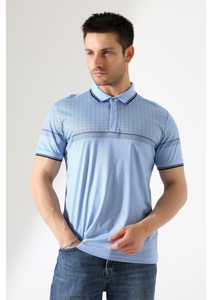 Fermuar Detaylı Desenli Pamuklu Polo Yaka T-Shirt indirimleri