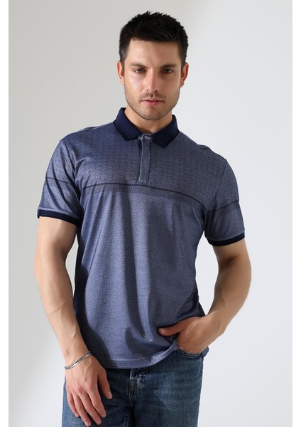 Fermuar Detaylı Desenli Pamuklu Polo Yaka T-Shirt modelleri
