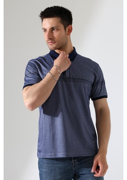 Fermuar Detaylı Desenli Pamuklu Polo Yaka T-Shirt fırsatları