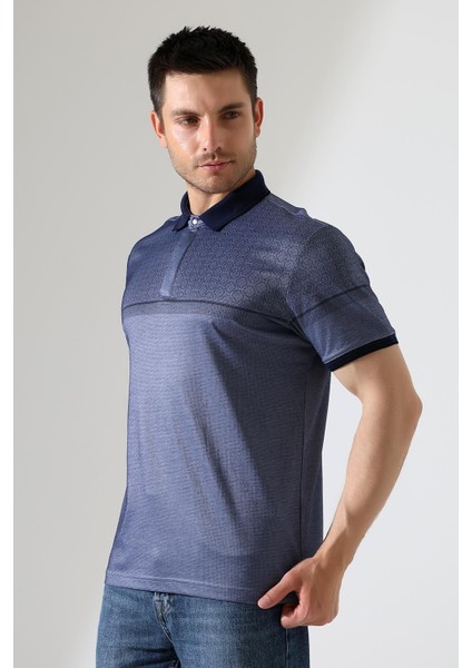 Fermuar Detaylı Desenli Pamuklu Polo Yaka T-Shirt indirimleri