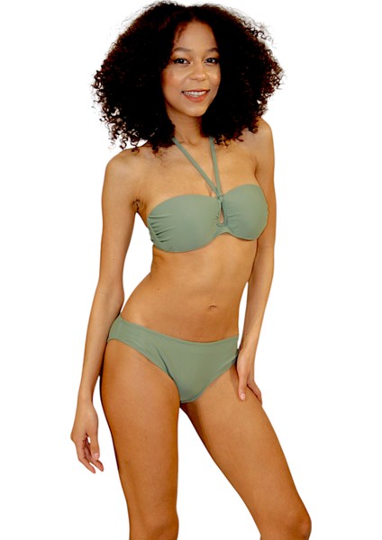 Straplez Boyundan Bağlı Içi Dolgusuz Kaplı Bikini Takımı fiyatları
