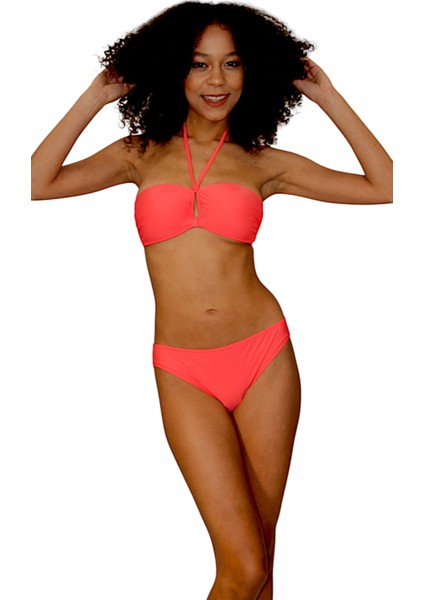 Straplez Boyundan Bağlı Içi Dolgusuz Kaplı Bikini Takımı fiyatları