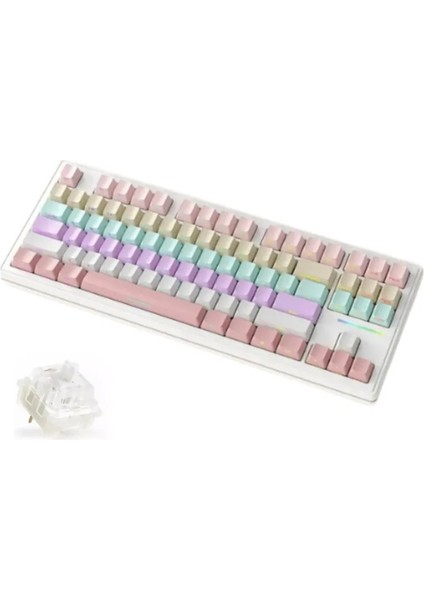 Attack Shark M87 Rgb Kablosuz Şarjlı Üçlü Mod 4000MAH Pbt Mekanik Klavye Mac ve Win Uyumlu