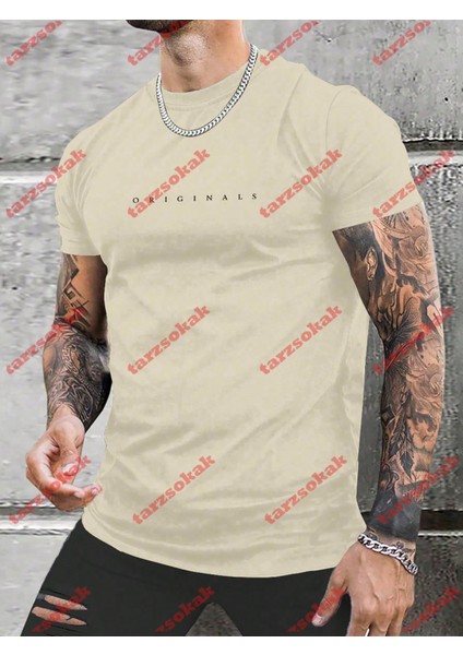 Tarzsokak Model 3972 Erkek Yazlık Yuvarlak Yaka Kısa Kollu Günlük Tişört, Yaz