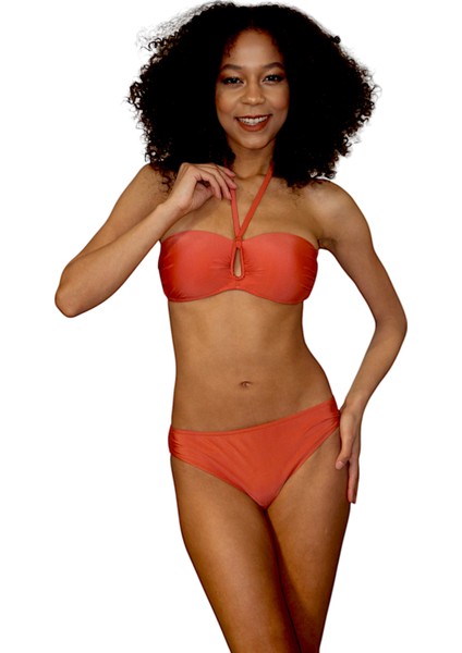 Straplez Boyundan Bağlı Içi Dolgusuz Kaplı Bikini Takımı fiyatları