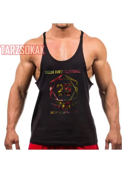 Tarzsokak Gym Tank Top Fitness Sporcu Atleti 5 Yıldızlı 25 Kupalı