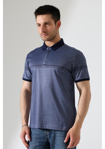 Fermuar Detaylı Desenli Pamuklu Polo Yaka T-Shirt fiyatları