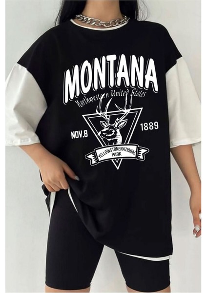 Çift Renk Minimal Montana 2 Baskılı Tshirt