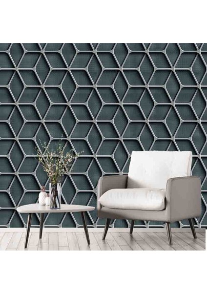 Duvar Kağıdı 3 Boyutlu Geometrik Şekil Desenli Silinebilir Duvar En x Boy modelleri