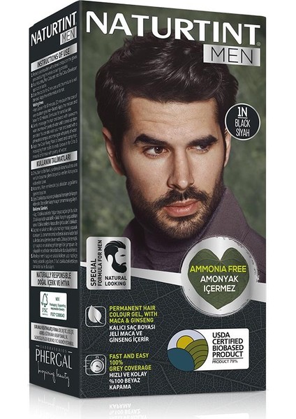 Men 1n Siyah Erkekler Için Doğal Saç Boyası 170ml