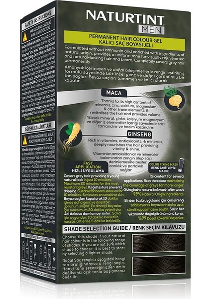 Men 1n Siyah Erkekler Için Doğal Saç Boyası 170ml