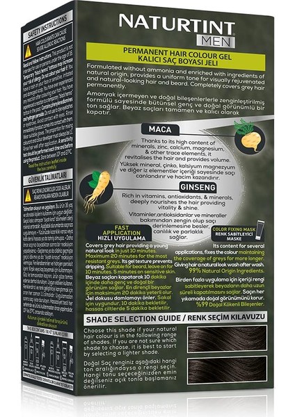 Men 3n Koyu Kestane Erkekler Için Doğal Saç Boyası 170ml
