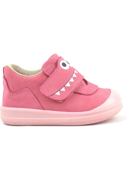 Dino Hakiki Deri Pembe Yüksek Bilekli Bebek Ayakkabı