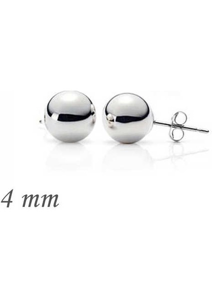 Gümüş Top Küpe - 4 mm