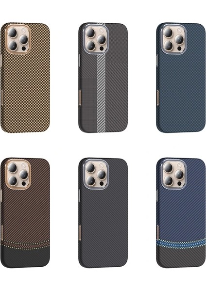Apple iPhone 16 Pro Max Kılıf Magsafe Şarj Özellikli Karbon Fiber Görünümlü Redclick Gros Kapak fırsatları