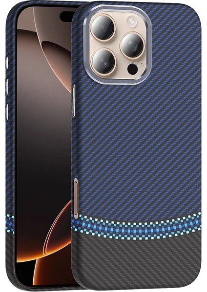 Apple iPhone 16 Pro Max Kılıf Magsafe Şarj Özellikli Karbon Fiber Görünümlü Redclick Gros Kapak indirimleri