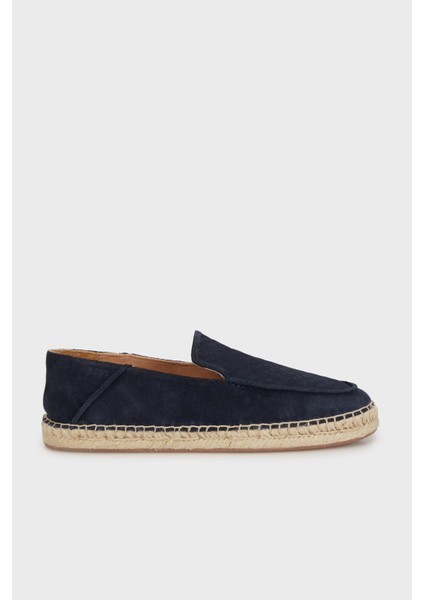 Deri ve Süet Karışımlı Hasır Detaylı Espadril Erkek Espadril 50541781 401