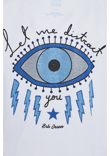 % 100 Pamuk Regular Fit Bisiklet Yaka Baskılı T Shirt Bayan T Shirt 053 indirimleri