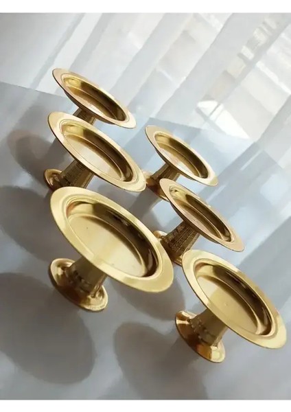 Dekoratif Gold Kaplama 6 Lı Makaronluk Kahve Yanı Sunumluk