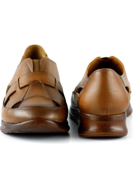 Aida Taba Deri Kesik Detaylı Lastikli Slip-On Günlük Ayakkabı modelleri