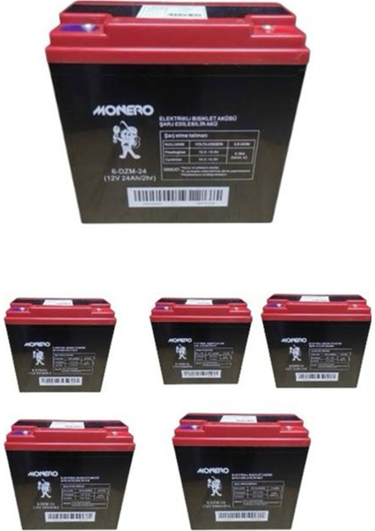 12V 24AH Jel Elektrikli Bisiklet Aküsü 6'li Set Monero Ctr Moto Toprak