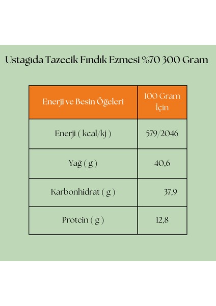 %70 Fındık Ezmesi 300 Gram Glütensiz - Vegan modelleri