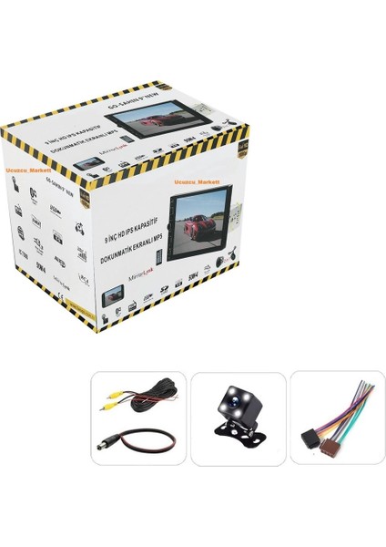 9 Inç Büyük Ekran Double Teyp (Şahın Tofaş Model) + 4 LED Gece Görüşlü Geri Vites Kamera Ikisi Bir Arada modelleri