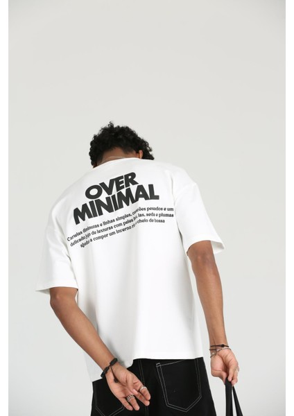 Oversize Over Minimal Baskılı Erkek Rahat Kalıp 2 Iplik Tişört