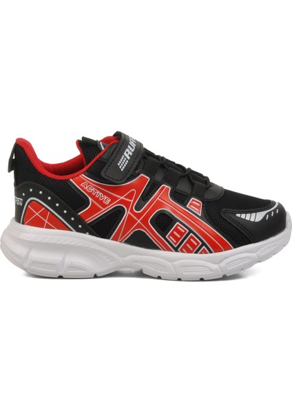 Siyah-Kırmızı Cırtlı Hafif Çocuk Spor Ayakkabı 2351 F modelleri