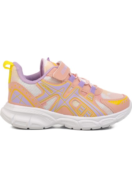 Pudra-Lila Cırtlı Hafif Çocuk Spor Ayakkabı 2351 F modelleri